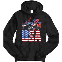 Monster Truck Boy USA American Flag July 4th Tie Dye Hoodie