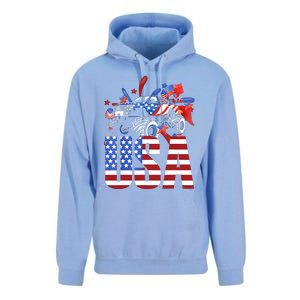 Monster Truck Boy USA American Flag July 4th Unisex Surf Hoodie