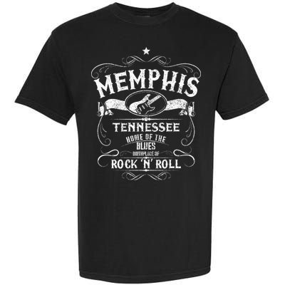 Memphis Tennessee Blues Country Music Guitar Vintage Gift Garment-Dyed Heavyweight T-Shirt