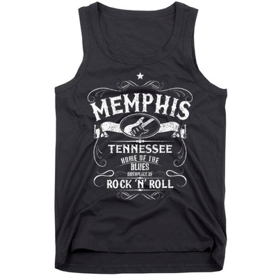 Memphis Tennessee Blues Country Music Guitar Vintage Gift Tank Top
