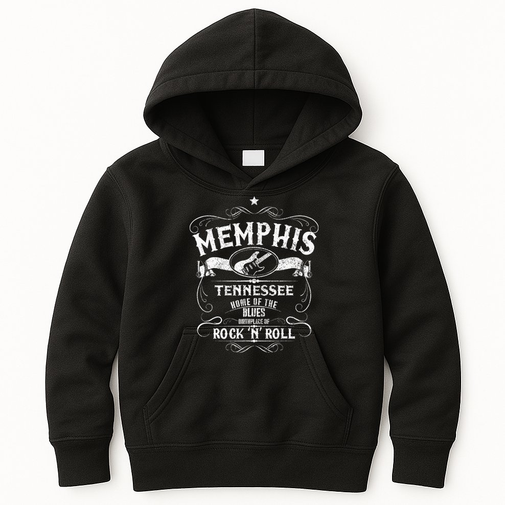 Memphis Tennessee Blues Country Music Guitar Vintage Gift Kids Hoodie