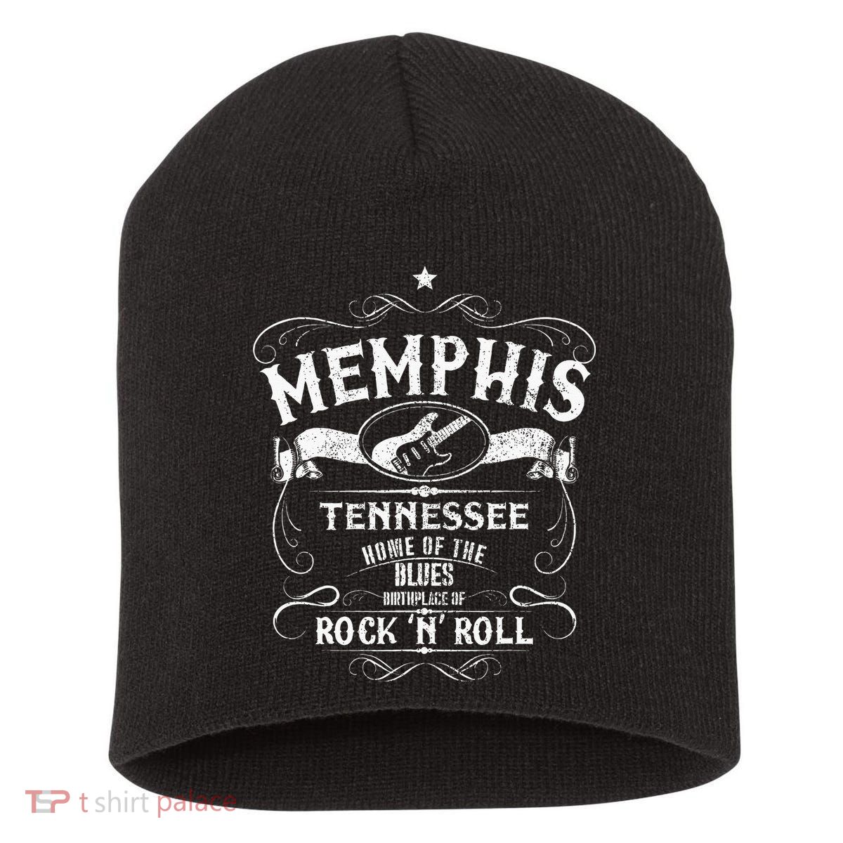 Memphis Tennessee Blues Country Music Guitar Vintage Gift Short Acrylic Beanie