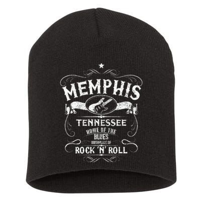 Memphis Tennessee Blues Country Music Guitar Vintage Gift Short Acrylic Beanie