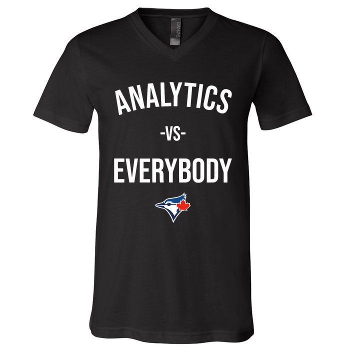 Megzmurr Toronto Blue Analytics Vs Everybody V-Neck T-Shirt