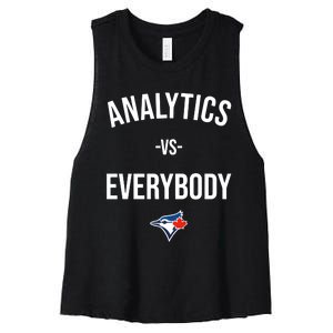 Megzmurr Toronto Blue Analytics Vs Everybody Women's Racerback Cropped Tank