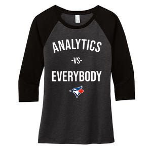 Megzmurr Toronto Blue Analytics Vs Everybody Women's Tri-Blend 3/4-Sleeve Raglan Shirt