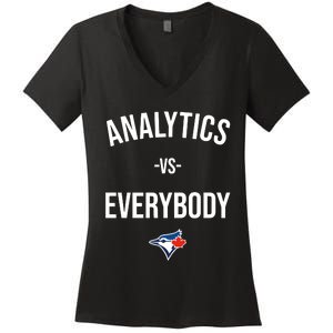 Megzmurr Toronto Blue Analytics Vs Everybody Women's V-Neck T-Shirt