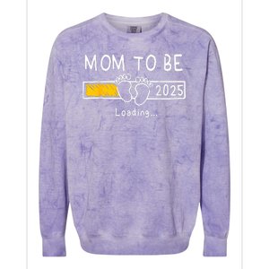 Mom To Be 2025 Loading Mom Est 2025 Promoted To Mommy Colorblast Crewneck Sweatshirt