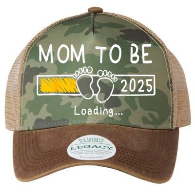 Mom To Be 2025 Loading Mom Est 2025 Promoted To Mommy Legacy Tie Dye Trucker Hat