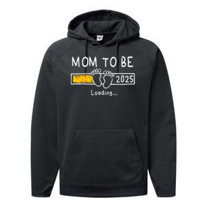 Mom To Be 2025 Loading Mom Est 2025 Promoted To Mommy Performance Fleece Hoodie