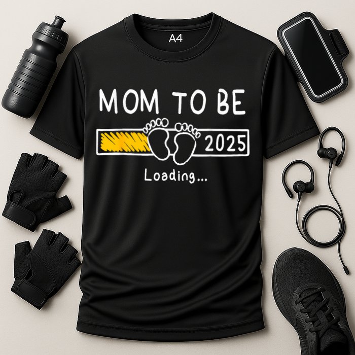 Mom To Be 2025 Loading Mom Est 2025 Promoted To Mommy Cooling Performance Crew T-Shirt