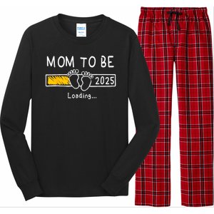 Mom To Be 2025 Loading Mom Est 2025 Promoted To Mommy Long Sleeve Pajama Set