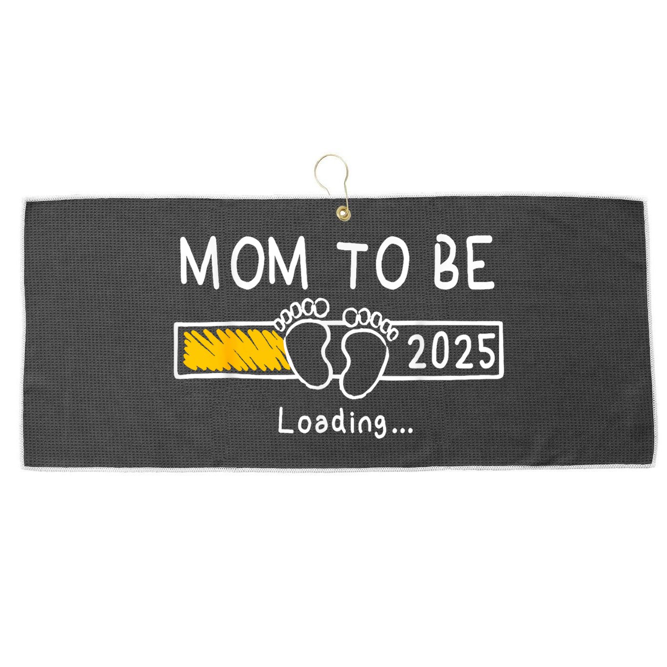 Mom To Be 2025 Loading Mom Est 2025 Promoted To Mommy Large Microfiber Waffle Golf Towel