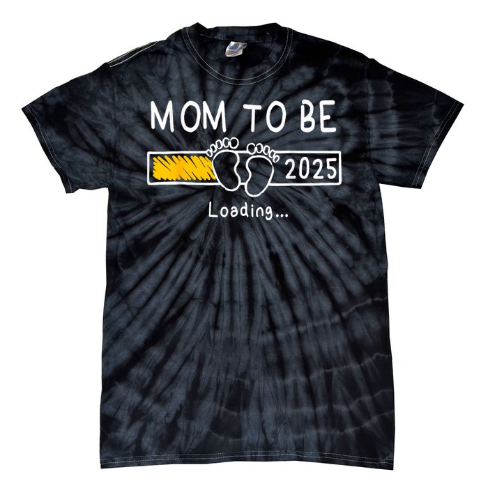 Mom To Be 2025 Loading Mom Est 2025 Promoted To Mommy Tie-Dye T-Shirt