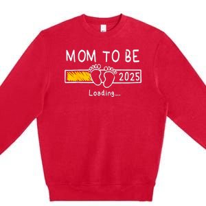 Mom To Be 2025 Loading Mom Est 2025 Promoted To Mommy Premium Crewneck Sweatshirt