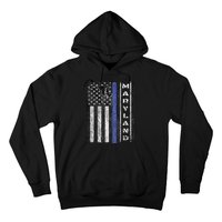 Maryland Thin Blue Line Police Week USA Flag Gift Men Hoodie