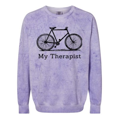 My Therapist Bicycle Funny Bike Riding Rider Cycling Colorblast Crewneck Sweatshirt