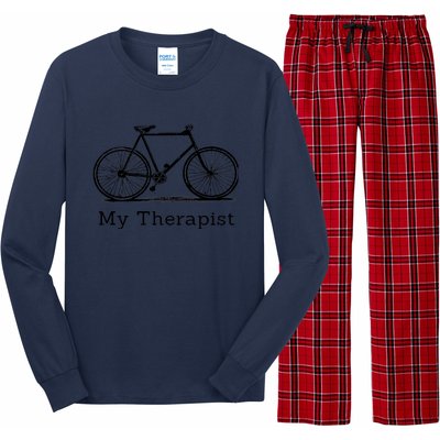 My Therapist Bicycle Funny Bike Riding Rider Cycling Long Sleeve Pajama Set