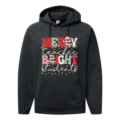 Merry Teacher Bright Students Teacher Christmas Ornaments  Performance Fleece Hoodie