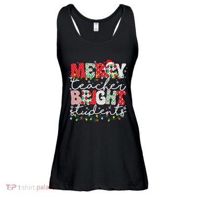 Merry Teacher Bright Students Teacher Christmas Ornaments  Ladies Essential Flowy Tank