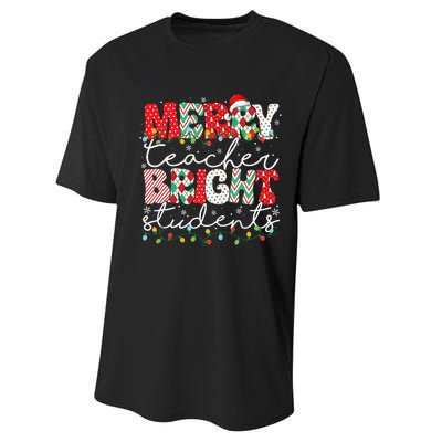 Merry Teacher Bright Students Teacher Christmas Ornaments  Performance Sprint T-Shirt