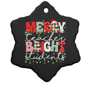 Merry Teacher Bright Students Teacher Christmas Ornaments  Ceramic Star Ornament