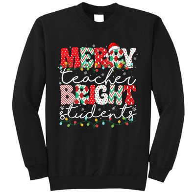 Merry Teacher Bright Students Teacher Christmas Ornaments  Tall Sweatshirt