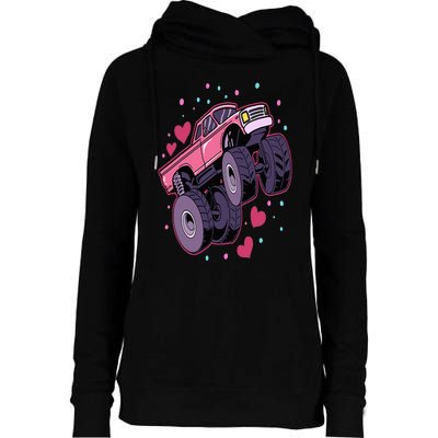 Monster Truck Big Style Truck Womens Funnel Neck Pullover Hood