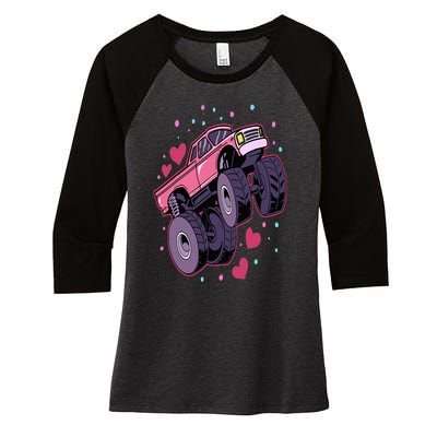 Monster Truck Big Style Truck Women's Tri-Blend 3/4-Sleeve Raglan Shirt