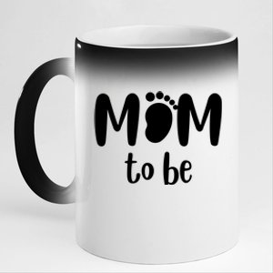 Mom To Be Pregnancy Announcement 11oz Black Color Changing Mug