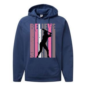 Motivating Teen Baseball Birthday Vibes Sports Teenager Gift Performance Fleece Hoodie