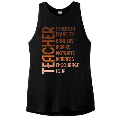 Melanin Teacher Black History Month Juneteenth Black  Ladies PosiCharge Tri-Blend Wicking Tank