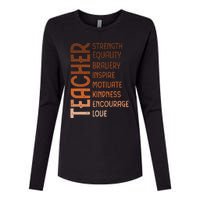 Melanin Teacher Black History Month Juneteenth Black  Womens Cotton Relaxed Long Sleeve T-Shirt