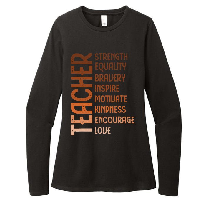 Melanin Teacher Black History Month Juneteenth Black  Womens CVC Long Sleeve Shirt