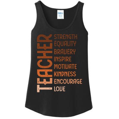 Melanin Teacher Black History Month Juneteenth Black  Ladies Essential Tank