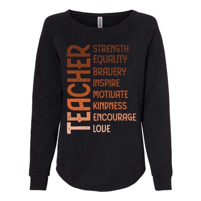 Melanin Teacher Black History Month Juneteenth Black  Womens California Wash Sweatshirt