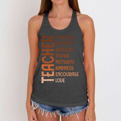 Melanin Teacher Black History Month Juneteenth Black  Women's Knotted Racerback Tank