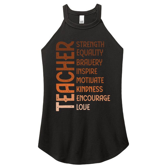 Melanin Teacher Black History Month Juneteenth Black  Women's Perfect Tri Rocker Tank