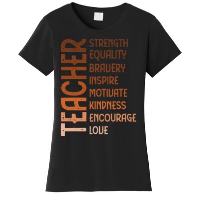 Melanin Teacher Black History Month Juneteenth Black  Women's T-Shirt