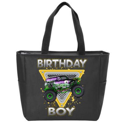 Monster Truck Birthday Boy Monster Truck Are My Jam Lovers Zip Tote Bag