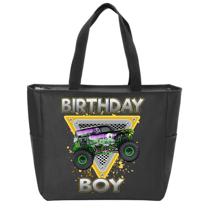 Monster Truck Birthday Boy Monster Truck Are My Jam Lovers Zip Tote Bag