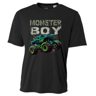 Monster Truck Boy Family Matching Monster Truck Lovers Cooling Performance Crew T-Shirt