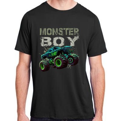 Monster Truck Boy Family Matching Monster Truck Lovers Adult ChromaSoft Performance T-Shirt