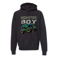 Monster Truck Boy Family Matching Monster Truck Lovers Premium Hoodie