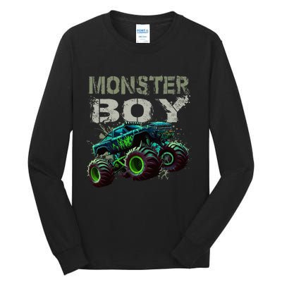 Monster Truck Boy Family Matching Monster Truck Lovers Tall Long Sleeve T-Shirt