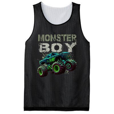 Monster Truck Boy Family Matching Monster Truck Lovers Mesh Reversible Basketball Jersey Tank