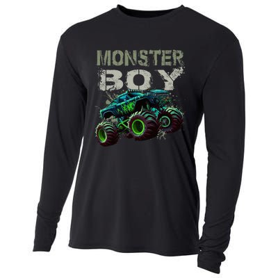 Monster Truck Boy Family Matching Monster Truck Lovers Cooling Performance Long Sleeve Crew