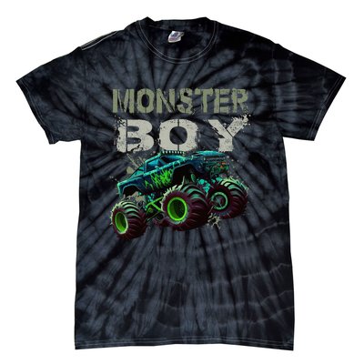 Monster Truck Boy Family Matching Monster Truck Lovers Tie-Dye T-Shirt