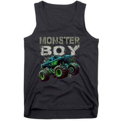 Monster Truck Boy Family Matching Monster Truck Lovers Tank Top