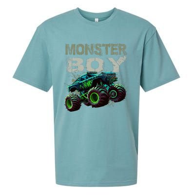 Monster Truck Boy Family Matching Monster Truck Lovers Sueded Cloud Jersey T-Shirt